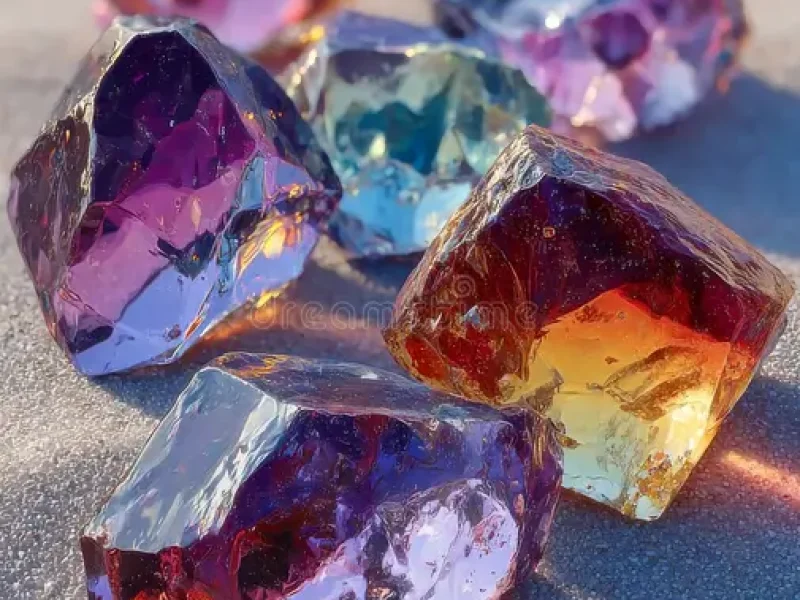 close-up-radiant-rough-gemstones-sparkling-under-bright-sunlight-395017337